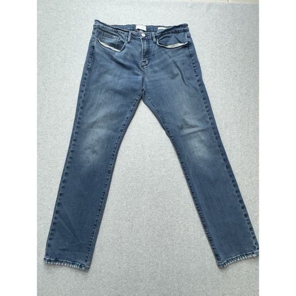 Frame Jeans Mens 34x31 L'Homme Slim Organic Cotton Stretch‎ Blue Denim Casual - Picture 1 of 11